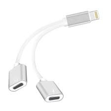 in iPhone Dual Lightning Adapter splitter Charging Audio Cable