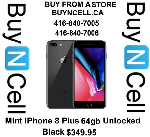 Mint iPhone 8 Plus 64gb Unlocked Black