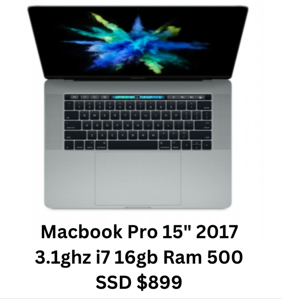 Mint Macbook Pro 15" 2017 3.1ghz i7 16gb Ram 500 SSD