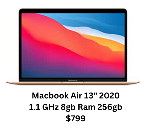 Mint Macbook Air 13" 2020 1.1ghz 8gb Ram 256 SSD