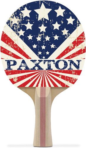 Personalized Name Stars & Stripes Ping Pong Paddle