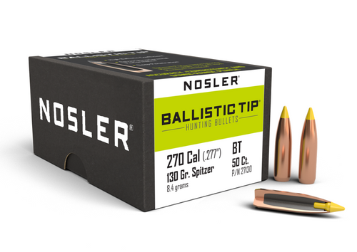 NOSLER .270 CALIBRE (.277") 130GR BALLISTIC TIP HUNTING | 50 PACK