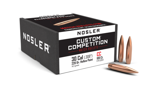 NOSLER .30 CAL (.308") 220 GR HPBT CUSTOM COMPETITION | 100 PACK