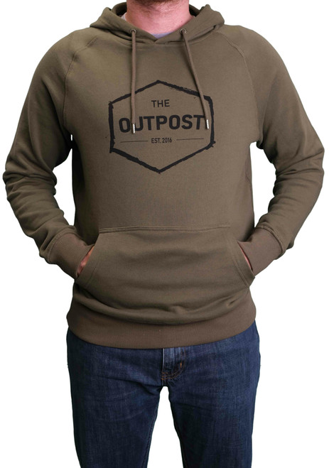 OUTPOST BADGE HOODIE | OLIVE GREEN