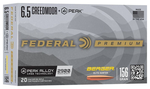 FEDERAL 6.5CM +PEAK 156GR BERGER ELITE HUNTER