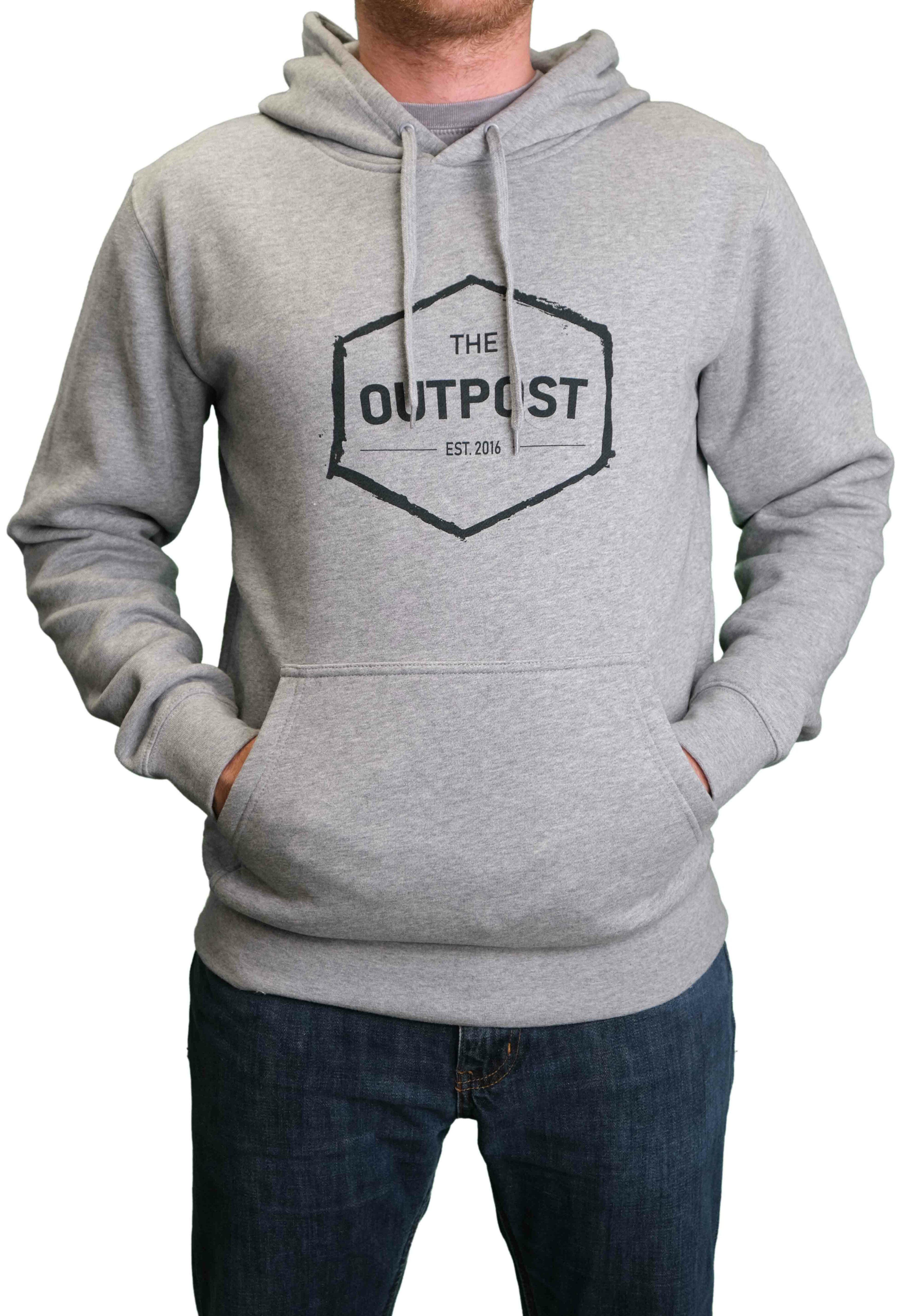 OUTPOST BADGE HOODIE | LIGHT GREY