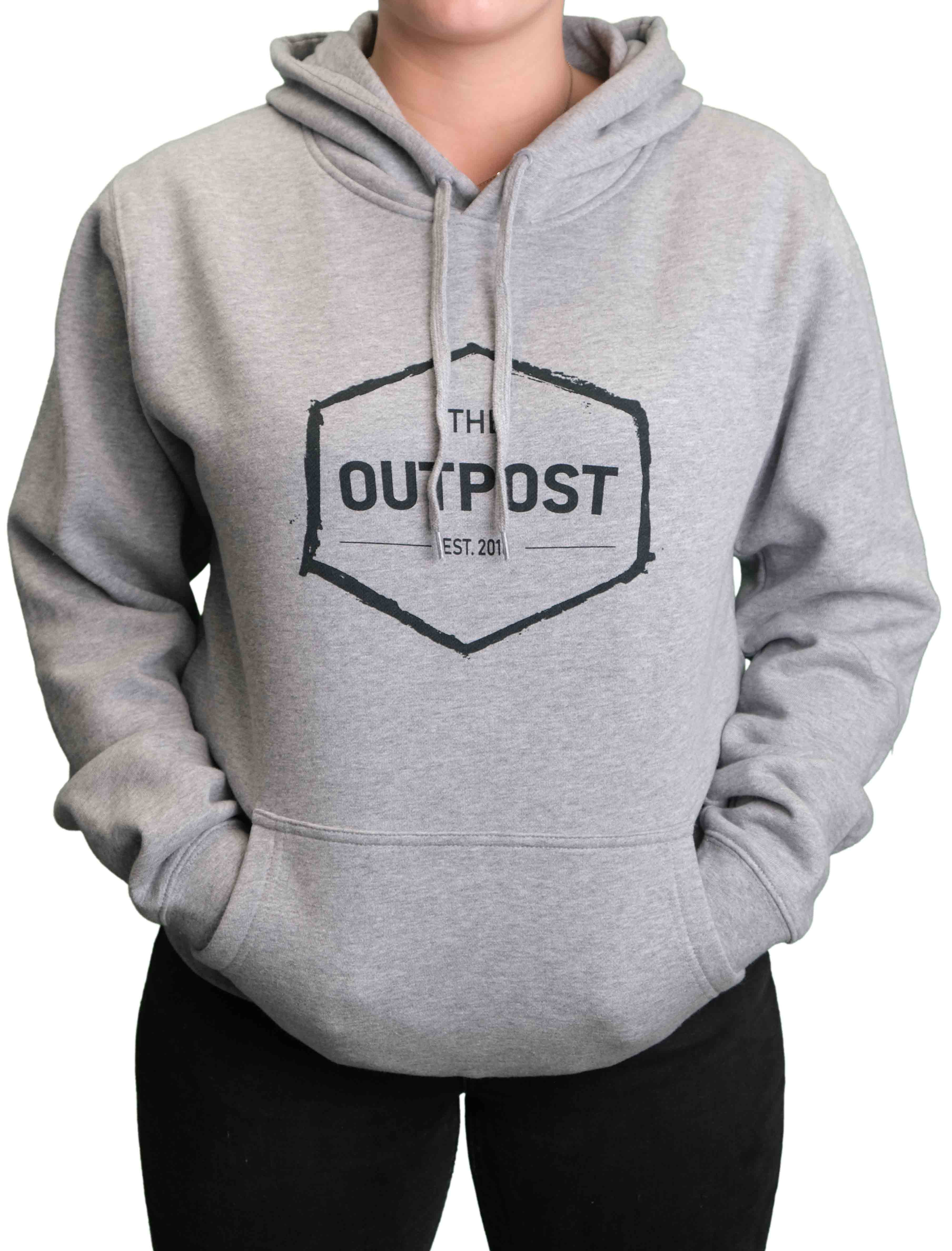OUTPOST BADGE HOODIE | LIGHT GREY