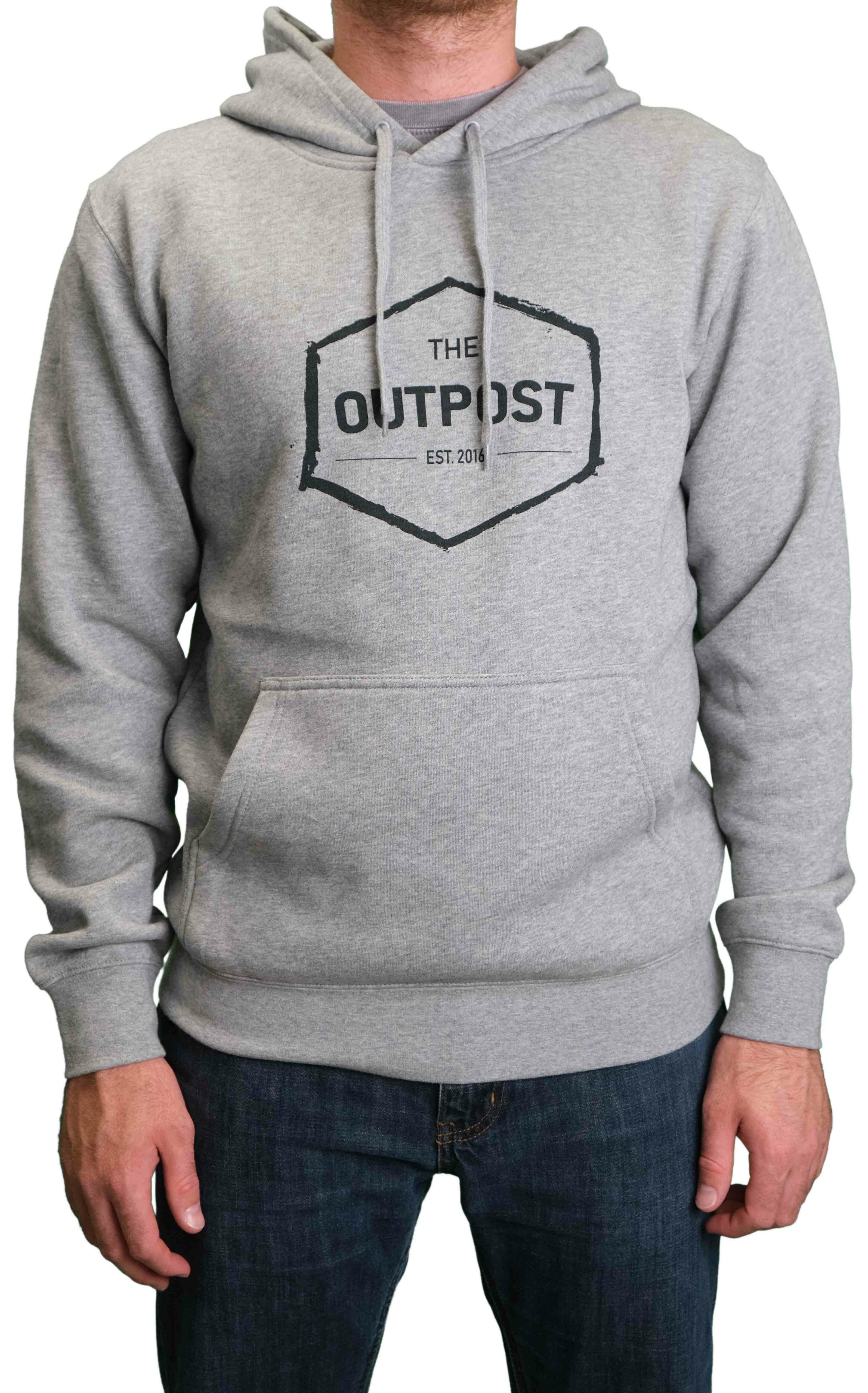 OUTPOST BADGE HOODIE | LIGHT GREY