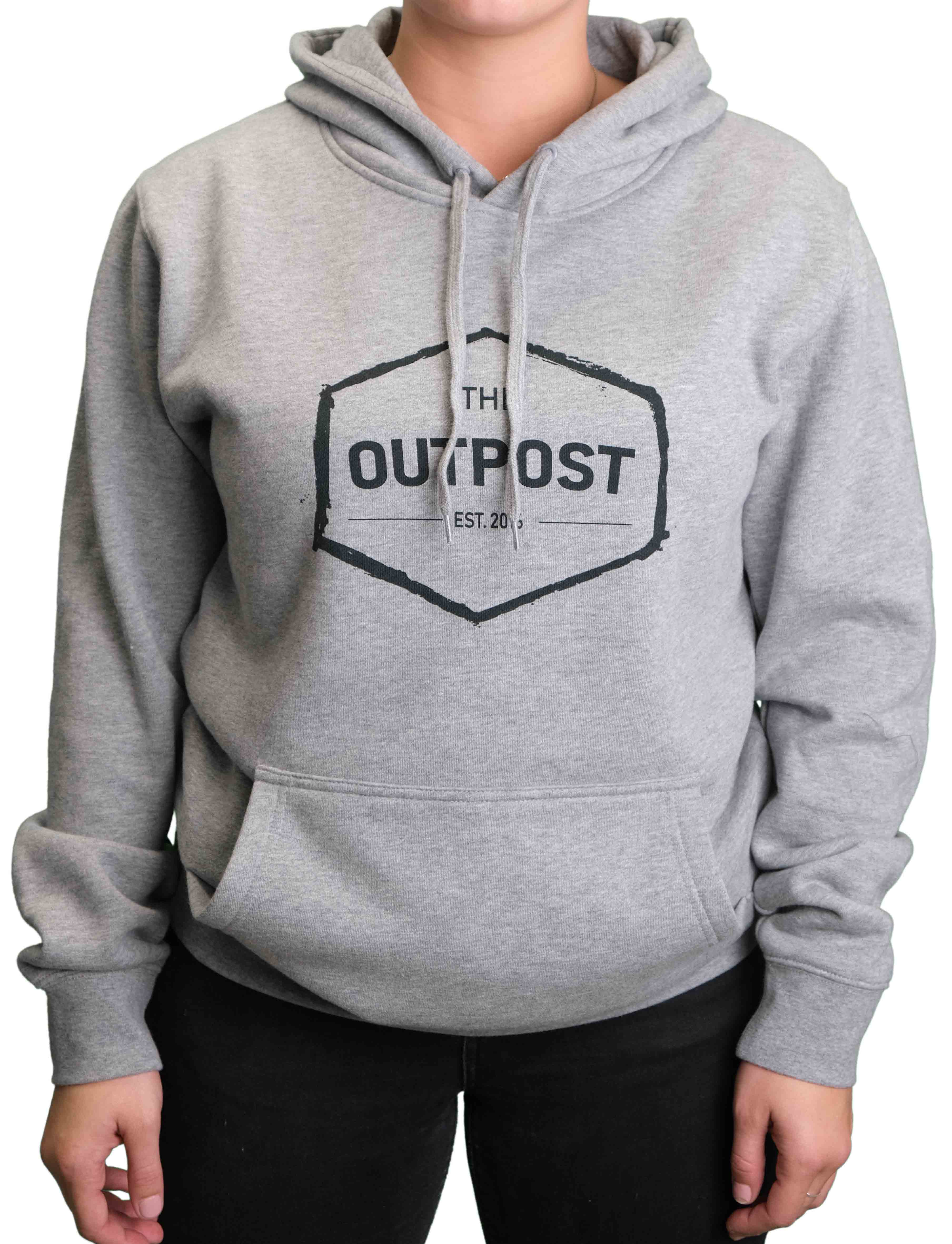 OUTPOST BADGE HOODIE | LIGHT GREY