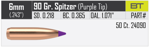NOSLER 6MM (.243) 90GR BALLISTIC TIP | 50PK