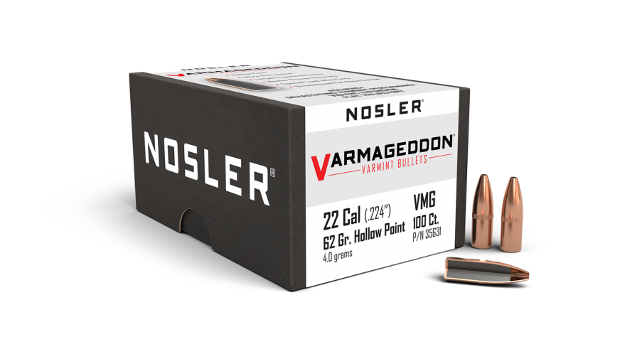 NOSLER .22 CAL (.224") 62GR FBHP VARMAGEDDON | 100 PACK