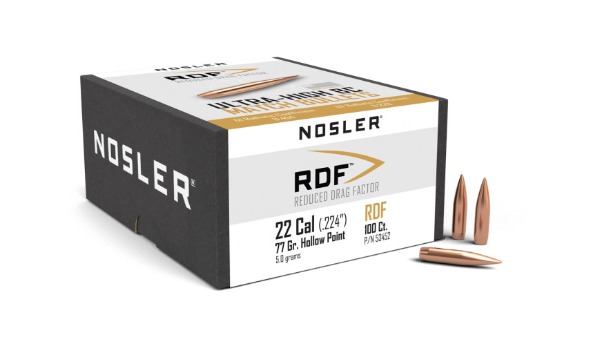 NOSLER RDF .22 CAL (.224") 77 GR HPBT | 100 PACK