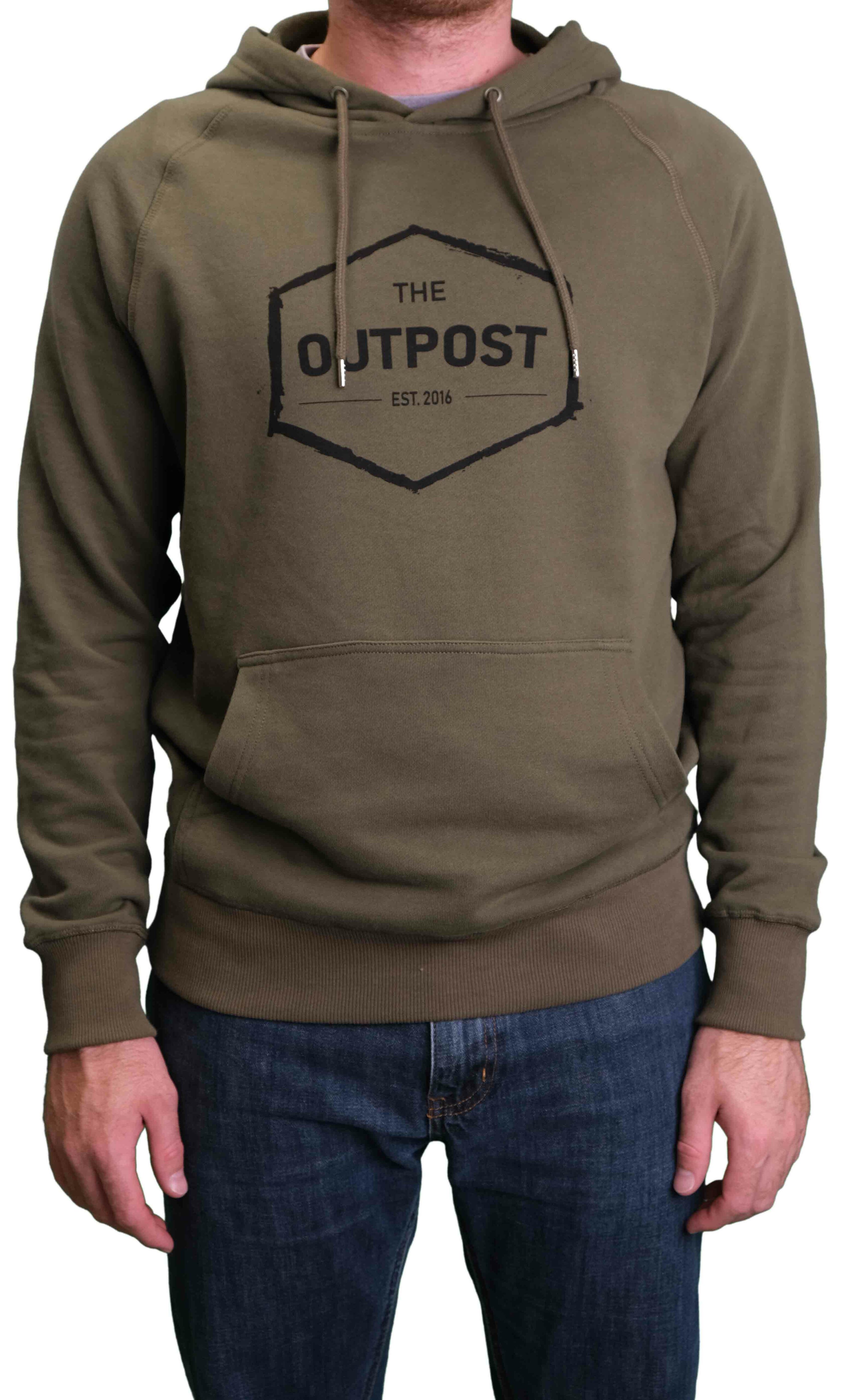 OUTPOST BADGE HOODIE | OLIVE GREEN