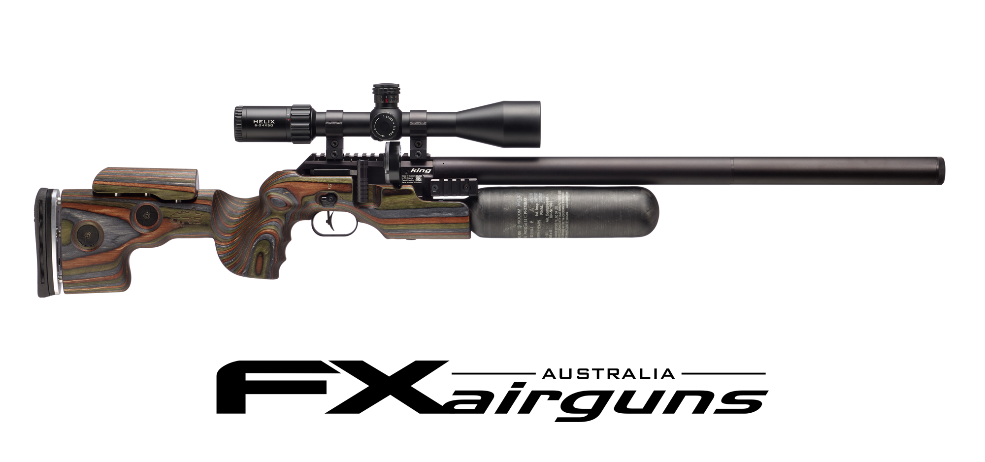 FX KING 600MM .22 AIR RIFLE GREEN MOUNTAIN CAMO