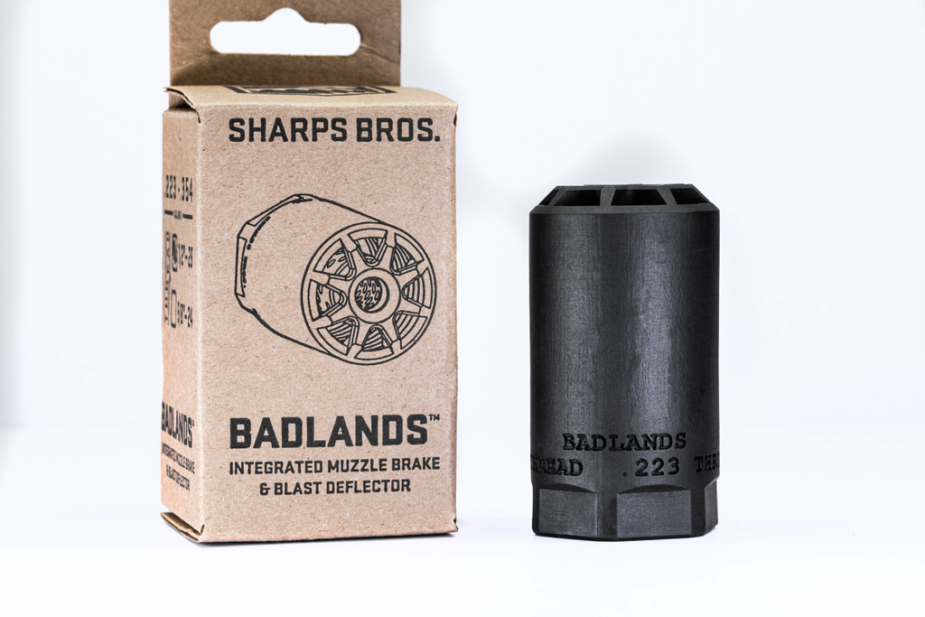 SHARPS BROS BADLANDS MUZZLE BRAKE AND BLAST DEFLECTOR 1/2X28