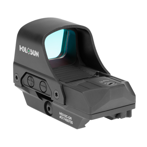 HOLOSUN HE510C-GR OPEN REFLEX SIGHT 2 MOA DOT OR 65 MOA CIRCLE DOT SOLAR/BATTERY - GREEN HOLOSUN HE510C-GR OPEN REFLEX SIGHT 2 MOA DOT OR 65 MOA CIRCLE DOT SOLAR/BATTERY - GREEN