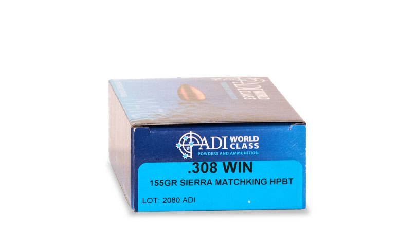 ADI WORLD CLASS 308WIN SIERRA 155GR MATCHKING 120 PACK