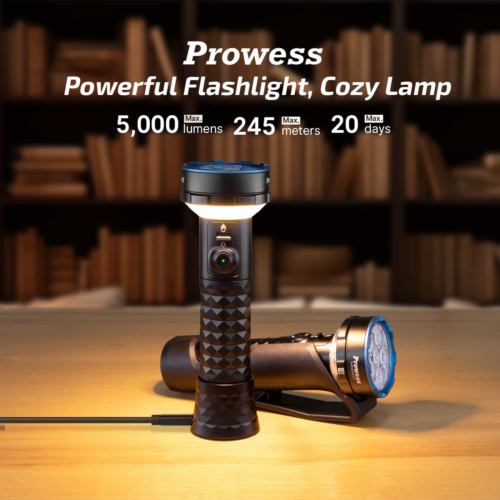 OLIGHT PROWESS USB-C RECHARGABLE BIDIRECTIONAL TORCH WITH DUAL-DIRECTION LIGHTING