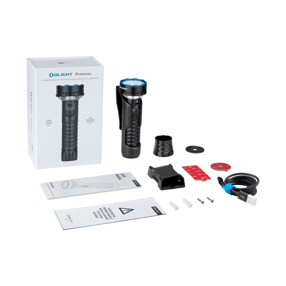 OLIGHT PROWESS USB-C RECHARGABLE BIDIRECTIONAL TORCH WITH DUAL-DIRECTION LIGHTING