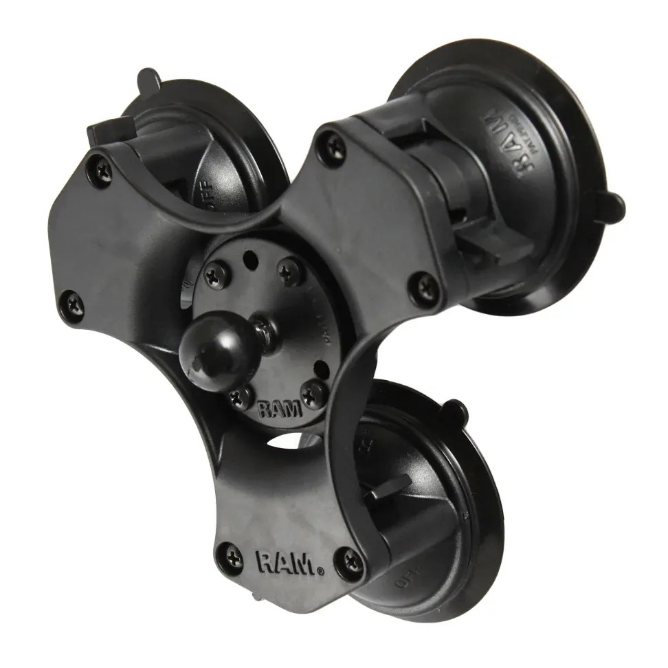 REAL MOUNTS TRIPLE SUCTION CUP MOUNT WITH B-SIZE BALL