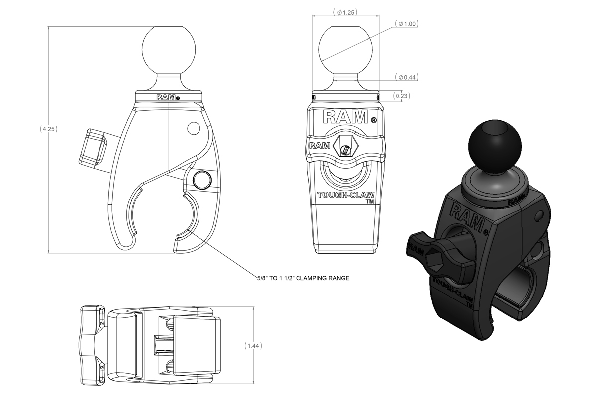 REAL MOUNTS SMALL TOUGH-CLAW CLAMP B-SIZE