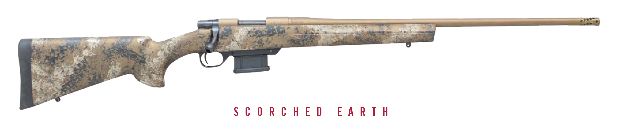 HOWA FENCE LINE M1500 MINI ACTION VARMINT LIGHT RIFLE SCORCHED EARTH