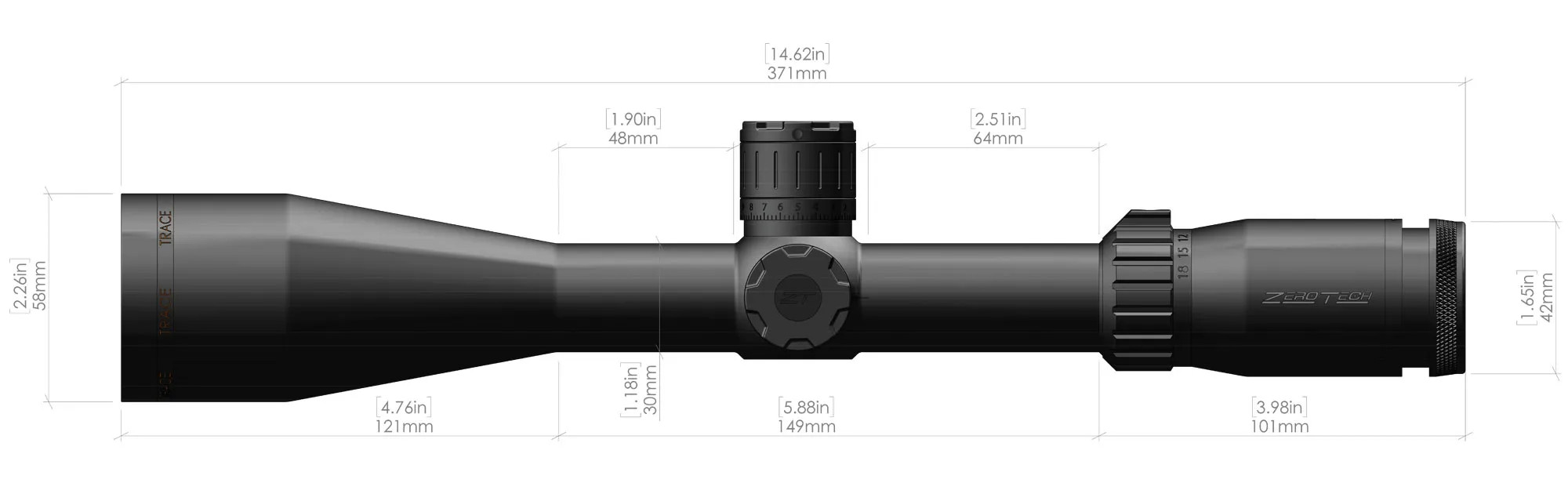 ZEROTECH TRACE ADVANCED 4.5-27X50 | M-RAD RMG FFP ZEROTECH TRACE ADVANCED 4.5-27X50 | M-RAD RMG FFP