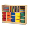 Sectional Cubbie-Tray Mobile Unit with Removable Partitions - Jonti-Craft (colored bins)