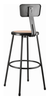 Heavy Duty Fixed Height Round Steel Stool - NPS 6200 **30"H - Black Frame with Optional Backrest**