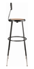 Heavy Duty Adjustable Height Round Steel Stool - NPS 6200H **31.5"H-38.5"H - Black Frame with Optional Backrest**