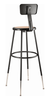 Heavy Duty Adjustable Height Round Steel Stool - NPS 6200H **31.5"H-38.5"H - Black Frame with Optional Backrest**