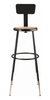 Heavy Duty Adjustable Height Round Steel Stool - NPS 6200H **31.5"H-38.5"H - Black Frame with Optional Backrest**