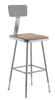 Heavy Duty Adjustable Height Square Steel Stool - NPS 6300H **23.75"-31.75"H with Optional Backrest**