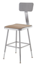 Heavy Duty Adjustable Height Square Steel Stool - NPS 6300H **18"-26"H with Optional Backrest**