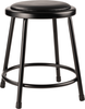 Heavy Duty Vinyl Padded Fixed Height Round Steel Stool - NPS 6400 **18"H - Black Frame**