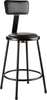 Heavy Duty Vinyl Padded Fixed Height Round Steel Stool - NPS 6400 **24"H - Black Frame with Optional Backrest**