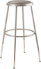 Heavy Duty Vinyl Padded Adjustable Height Round Steel Stool - NPS 6400H **24.5"-32.5"H - Grey Frame**
