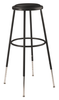 Heavy Duty Vinyl Padded Adjustable Height Round Steel Stool - NPS 6400H **30.5"-38.5"H - Black Frame**