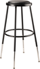 Heavy Duty Vinyl Padded Adjustable Height Round Steel Stool - NPS 6400H **24.5"-32.5"H - Black Frame**