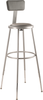 Heavy Duty Vinyl Padded Adjustable Height Round Steel Stool - NPS 6400H **30.5"-38.5"H - Grey Frame with Optional Backrest**