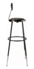 Heavy Duty Vinyl Padded Adjustable Height Round Steel Stool - NPS 6400H **30.5"-38.5"H - Black Frame with Optional Backrest**