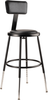 Heavy Duty Vinyl Padded Adjustable Height Round Steel Stool - NPS 6400H **18.5"-26.5"H - Black Frame with Optional Backrest**