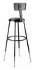 Heavy Duty Vinyl Padded Adjustable Height Round Steel Stool - NPS 6400H **30.5"-38.5"H - Black Frame with Optional Backrest**