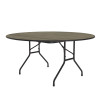 Wood Grain or Stone Look Round Deluxe High Pressure Fixed Height Folding Table - Correll CF Series QSP