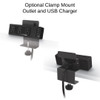 **Optional** Clamp Mount Outlet and USB Charger
**Sold Separately**