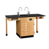 Kinetic Modular Island Single Lab Station with Phenolic Top, Sink, and Drawers - Diversified C2514K