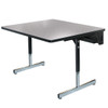 Rectangular Adjustable T-Leg High Pressure Pedestal Table with Wire Management Tray - Allied W5 Series