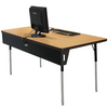 Allied Four Leg Computer and Training Pedestal Tables with High Pressure Laminate Top and Wire Management Tray