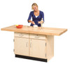 Forum Fixed Two-Station Workbench with Maple Cabinet and Drawers - Diversified WW232