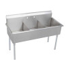 Three Compartment Budget Sink - BK Resources BK8BS-3-18-12